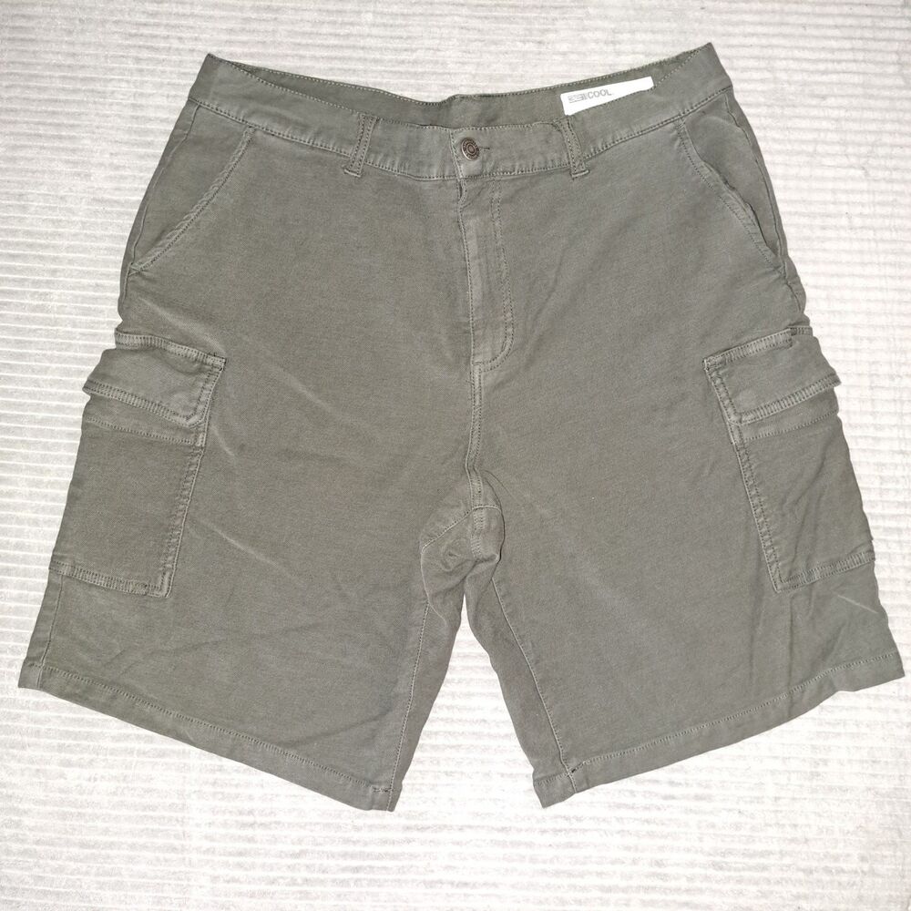 Club Room Cargo Shorts Men Size 38 Olive Green Cotton Utility Hiking Outdoor